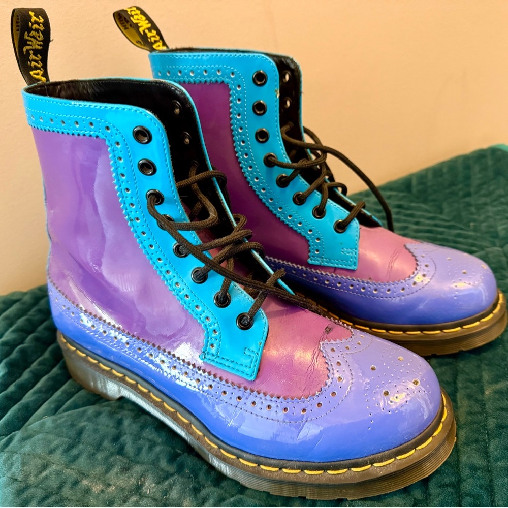 Dr. Martens Women's Vibrant Shades of Purple and Blue Boots